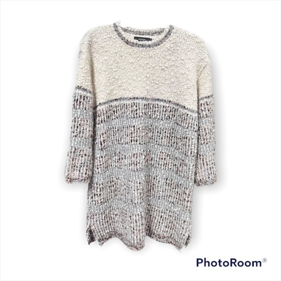 Striped Chenille Tunic Sweater Size Medium - Picture 2 of 7